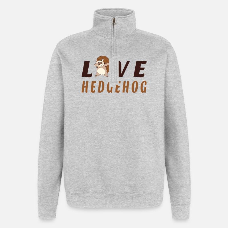 Love Hedgehogs - Quarter-Zip Sweatshirt - heather grey