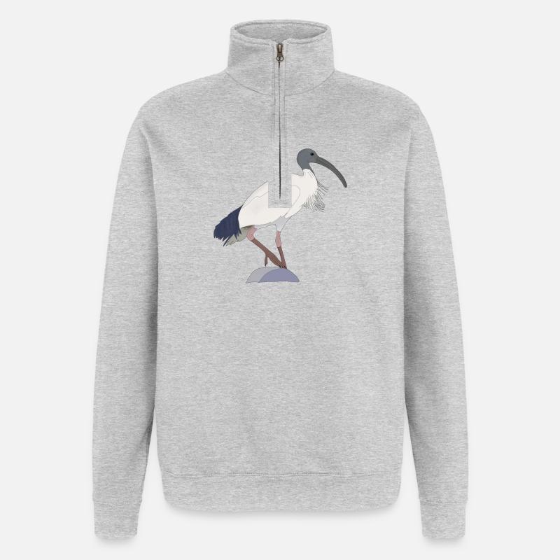 ibis bin Vogel - Quarter-Zip-Sweatshirt - Grau meliert