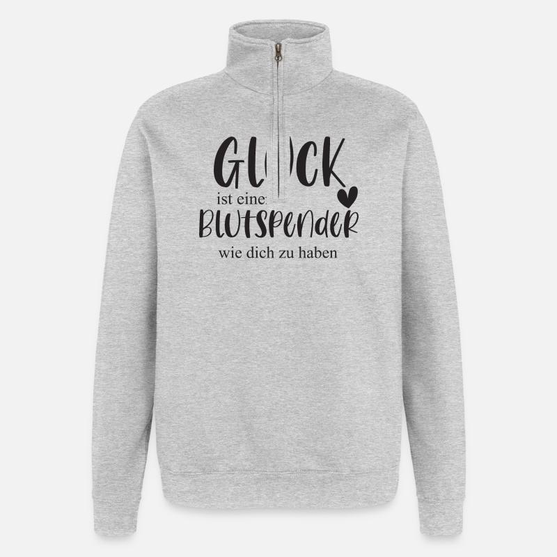 Blutspender Blutspende Ehrenamt Held Geschenk - Quarter-Zip-Sweatshirt - Grau meliert
