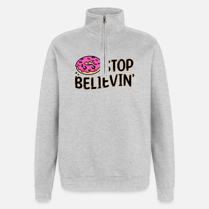Sweets Snacking Statement Delicious Donut - Quarter-Zip Sweatshirt - heather grey