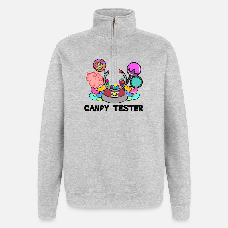 Candy Sweets Statement Dessert Snacking - Quarter-Zip Sweatshirt - heather grey