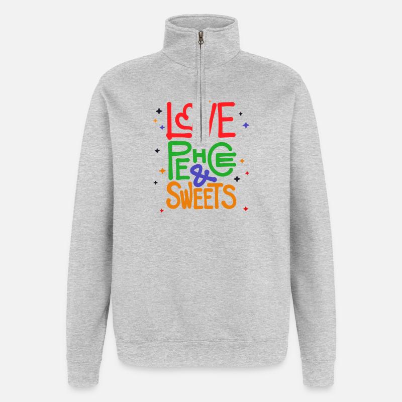 Sweets Statement Dessert Snacking Délicieux - Sweat à zip 1/4 - gris chiné