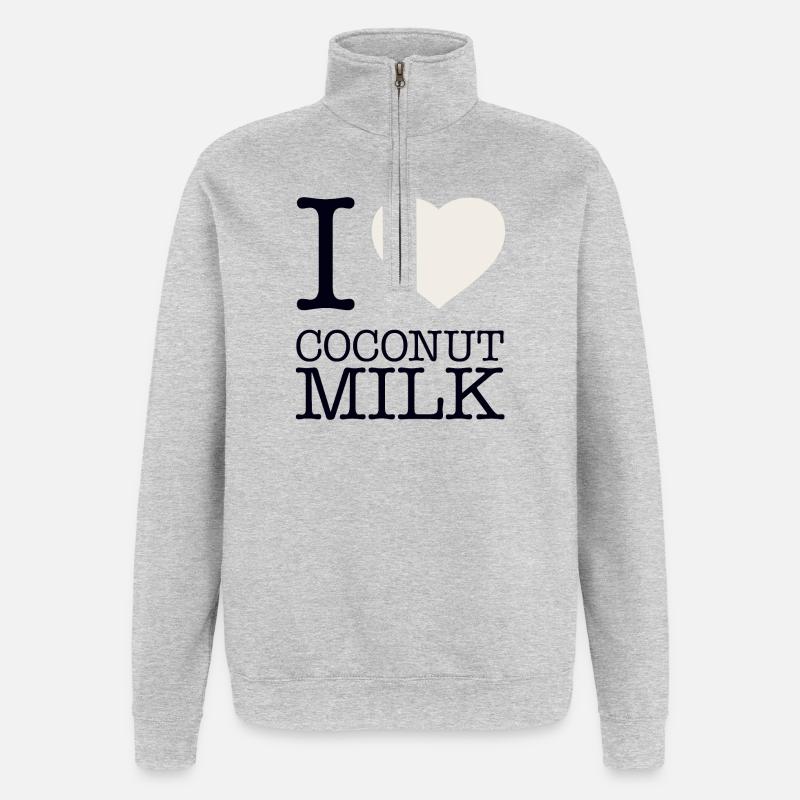 J’ADORE LE LAIT DE - Sweat à zip 1/4 - gris chiné