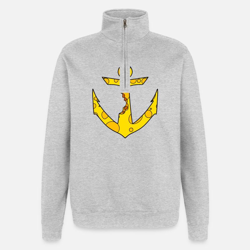 Ancre de fromage - Sweat à zip 1/4 - gris chiné