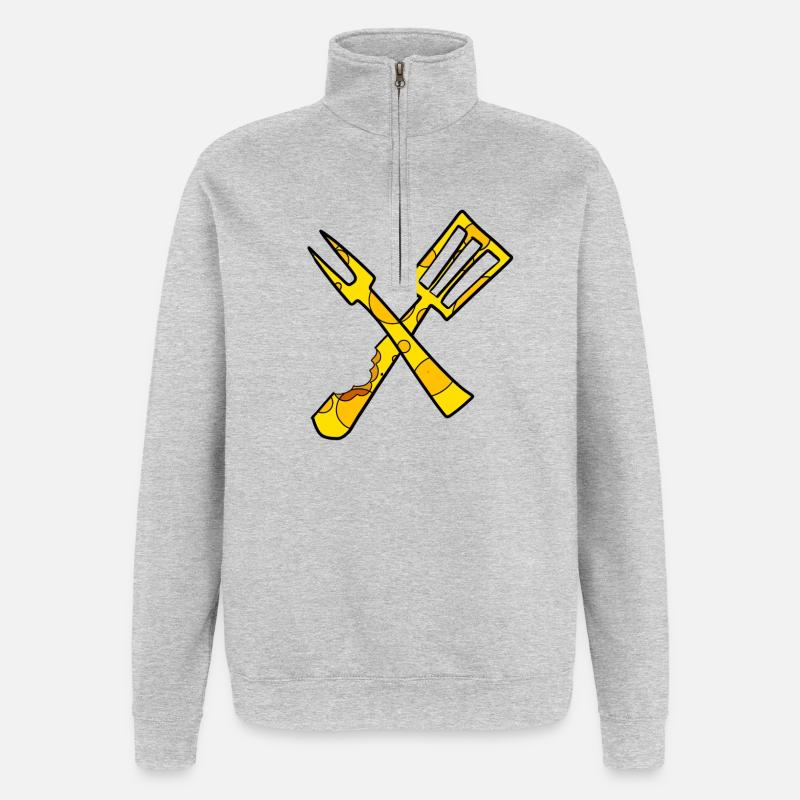Cheese Cook - Quarter-Zip Sweatshirt - heather grey