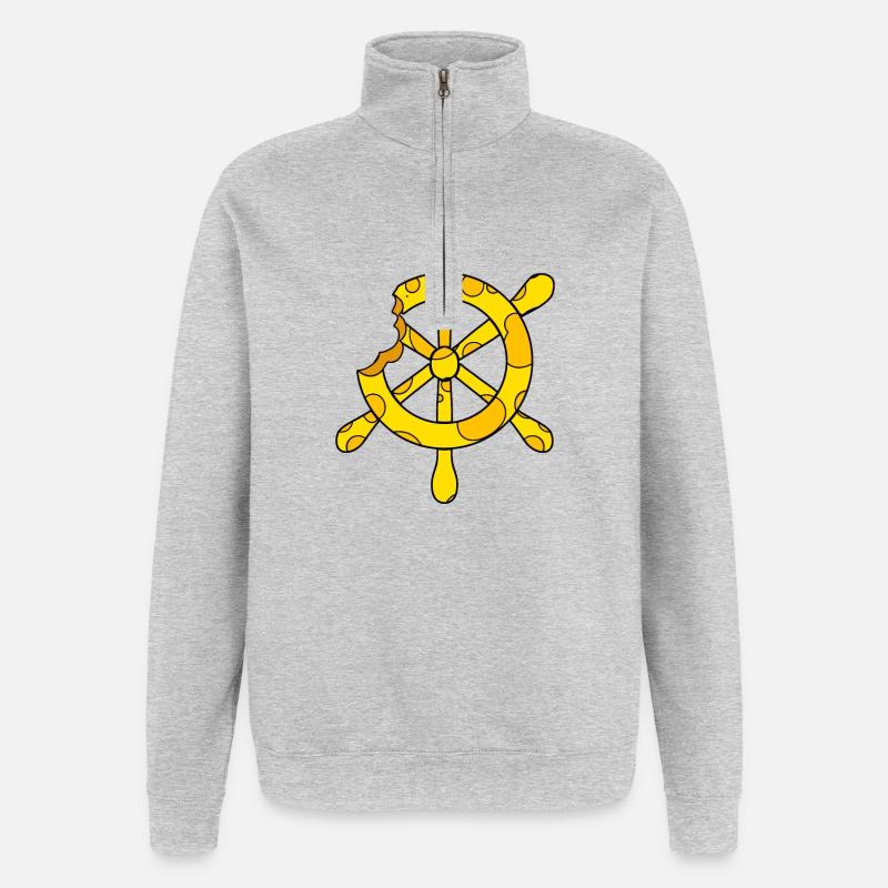 Cheese Steering Wheel - Quarter-Zip Sweatshirt - heather grey