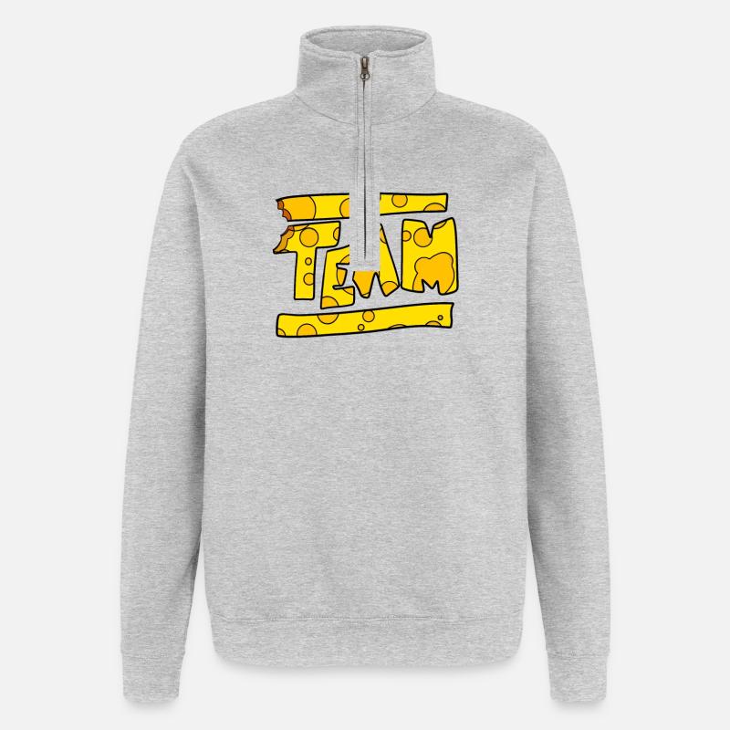 Cheese Team - Quarter-Zip Sweatshirt - heather grey