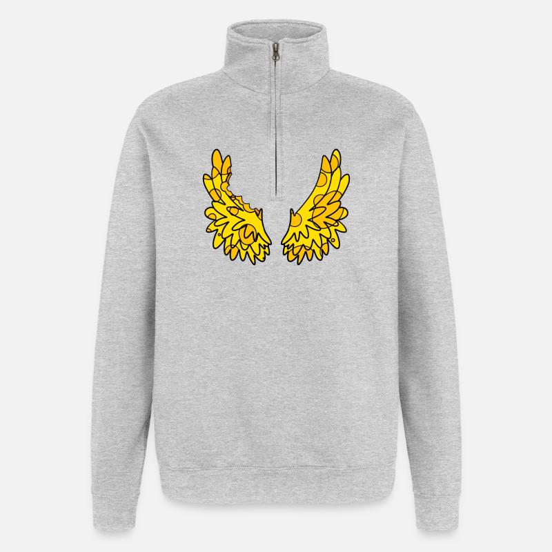 Cheese Wings - Quarter-Zip Sweatshirt - heather grey