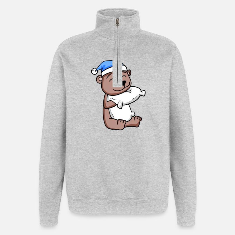 Bear Baby - Quarter-Zip Sweatshirt - heather grey
