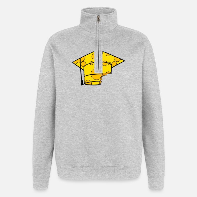 Studium Abschluss Absolventenkappe - Quarter-Zip-Sweatshirt - Grau meliert