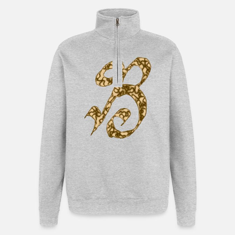 B / Initiale - Quarter-Zip-Sweatshirt - Grau meliert