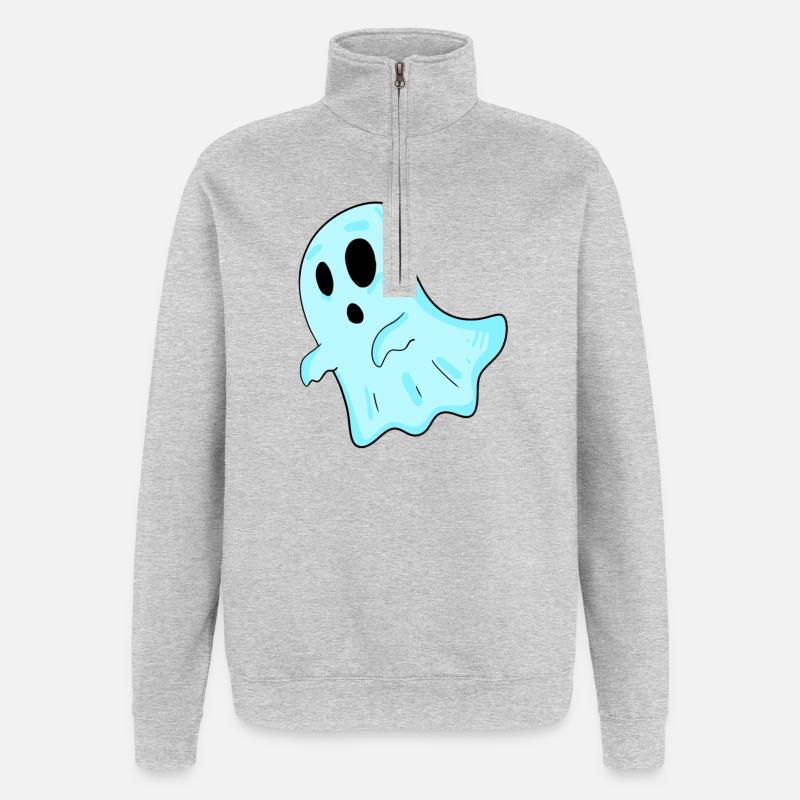 Geist - Sweat à zip 1/4 - gris chiné