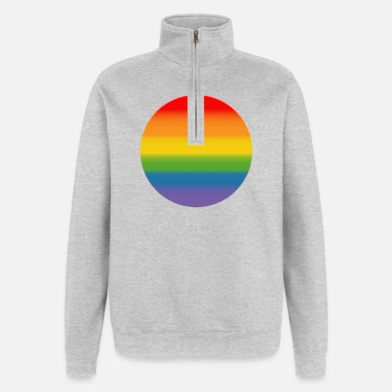 Rainbow Course Round - Quarter-Zip Sweatshirt - heather grey