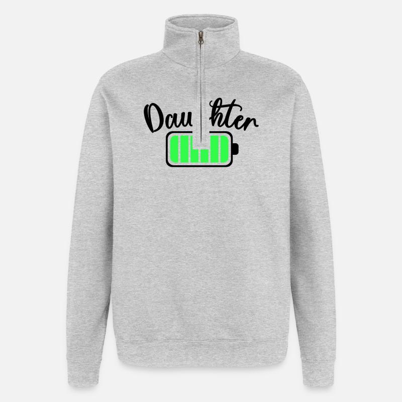 Neon-Balken-Equalizer-Muster - Quarter-Zip-Sweatshirt - Grau meliert