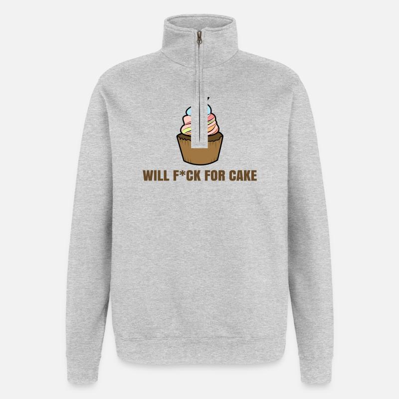 Sweets Cupcake Delicious Dessert Statement - Quarter-Zip Sweatshirt - heather grey