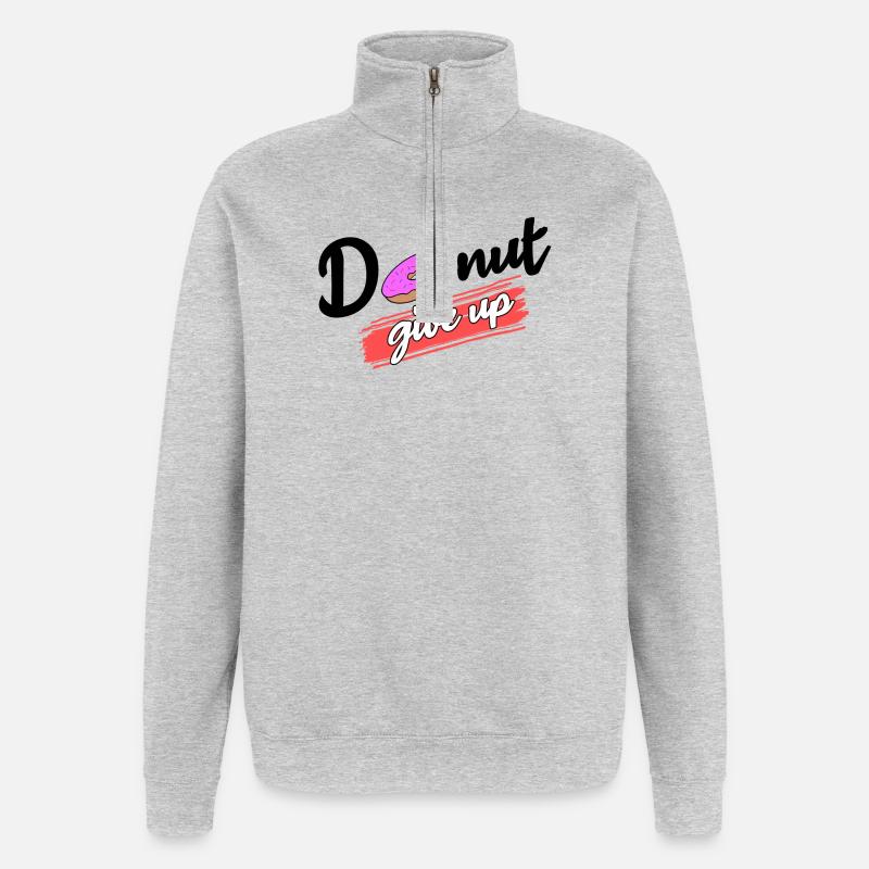 Cool Süßigkeiten Statement Donut Nachspeise - Quarter-Zip-Sweatshirt - Grau meliert