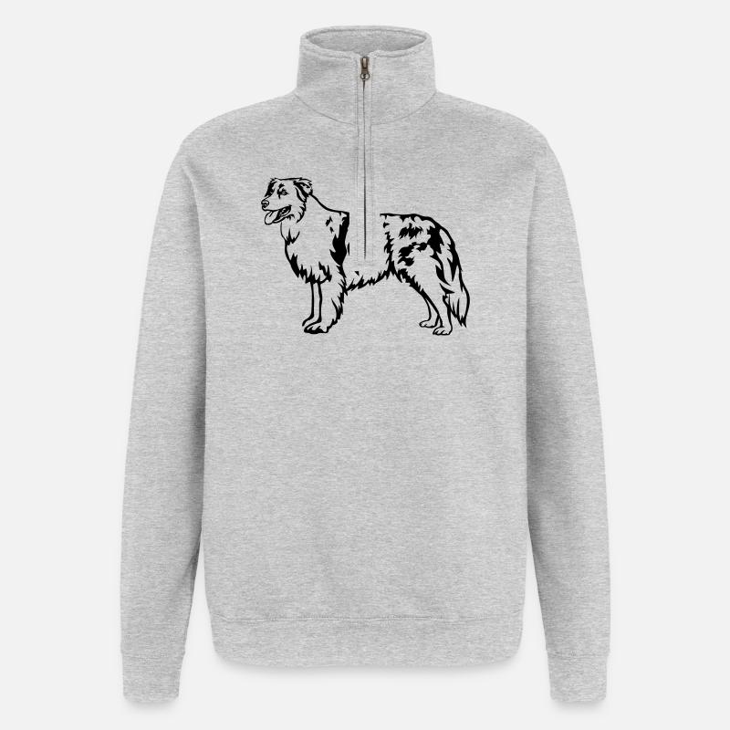 Australian Shepherd - Quarter-Zip Sweatshirt - heather grey