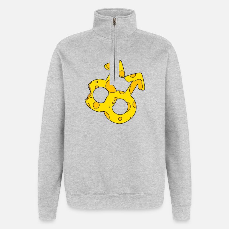 Double Mars symbol - Quarter-Zip Sweatshirt - heather grey