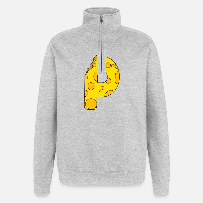Letter P - Quarter-Zip Sweatshirt - heather grey