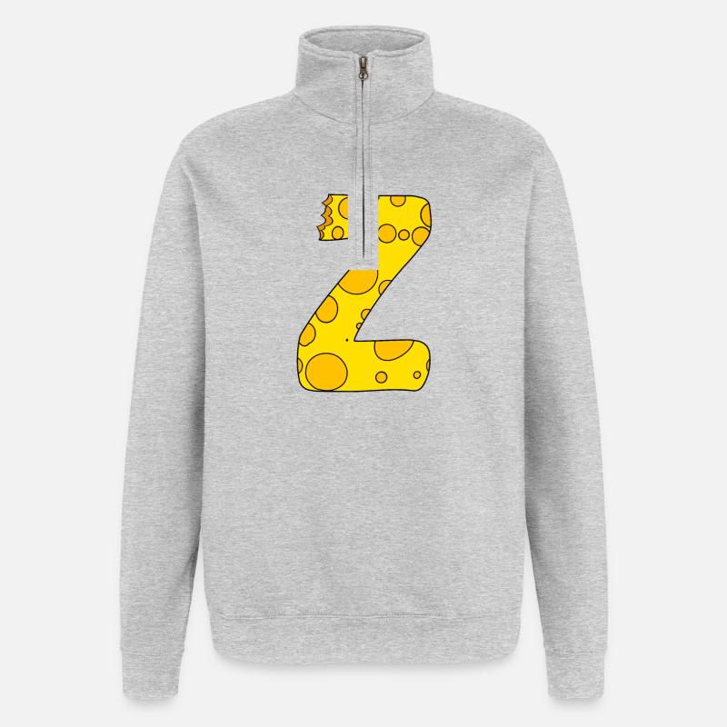 Lettre Z - Sweat à zip 1/4 - gris chiné