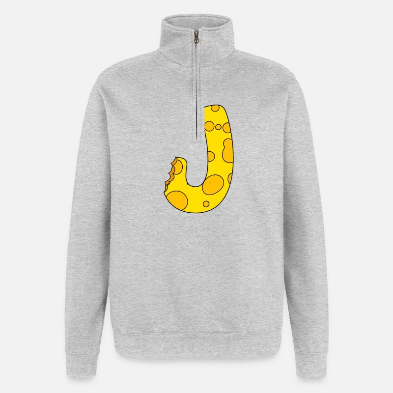 Buchstabe J - Quarter-Zip-Sweatshirt - Grau meliert