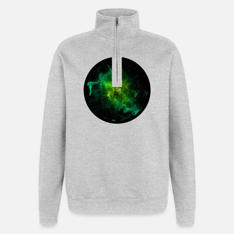 Particule - Sweat à zip 1/4 - gris chiné