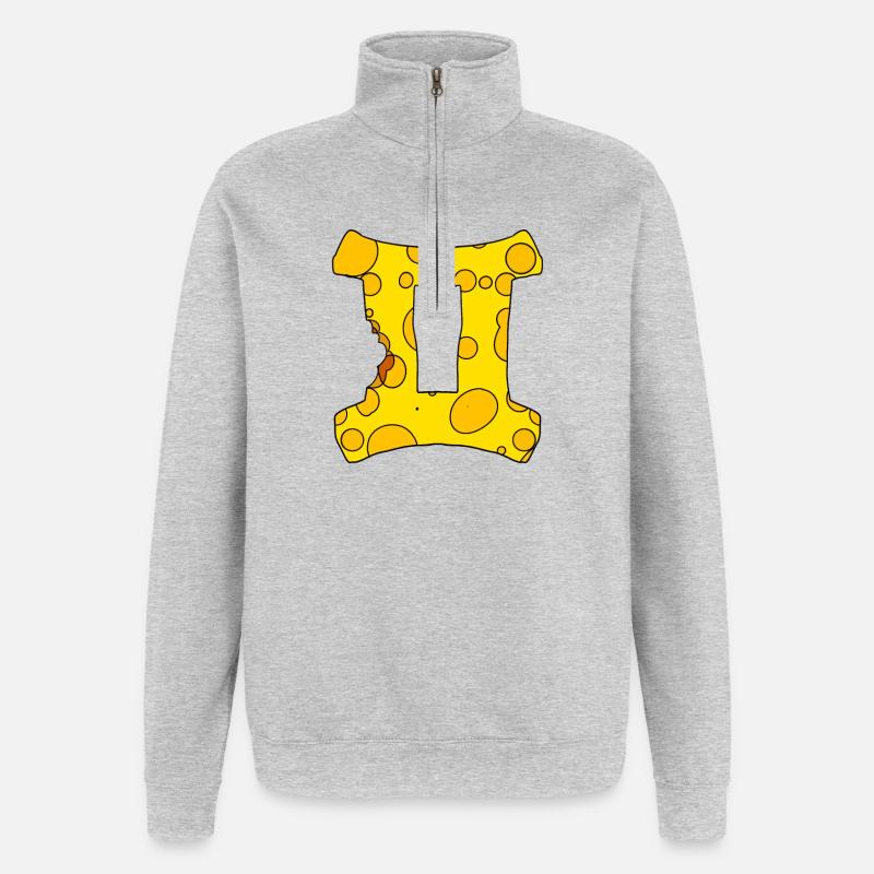 Signe du zodiaque Gémeaux - Sweat à zip 1/4 - gris chiné