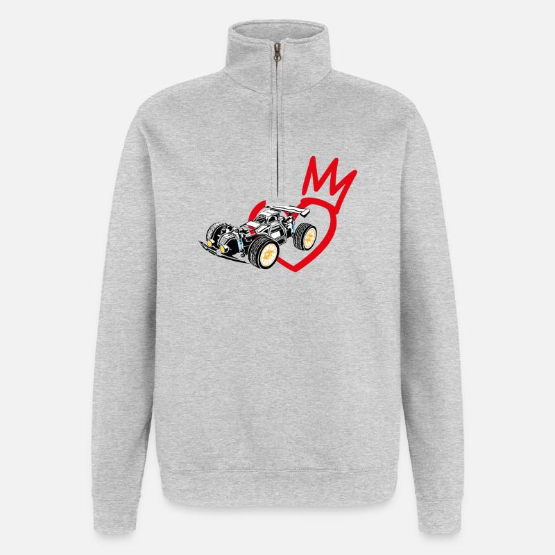 RC Dynamic and Powerful Car Race - Quarter-Zip Sweatshirt - heather grey