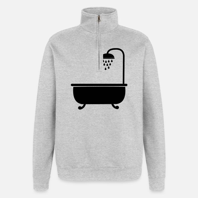 Bath with shower sanitary facilities - Quarter-Zip Sweatshirt - heather grey
