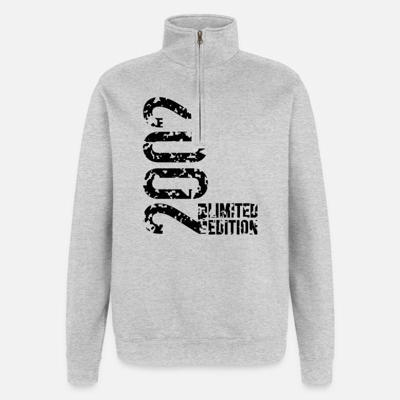Limited édition l'an 2002 (black) - Sweat à zip 1/4 - gris chiné