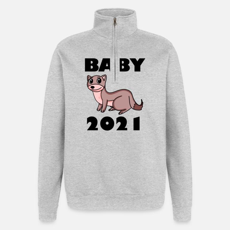 Bébé 2021 - Sweat à zip 1/4 - gris chiné