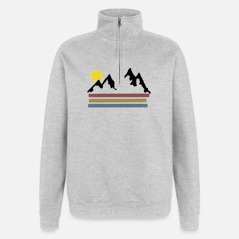 Explorez et découvrez - Sweat à zip 1/4 - gris chiné