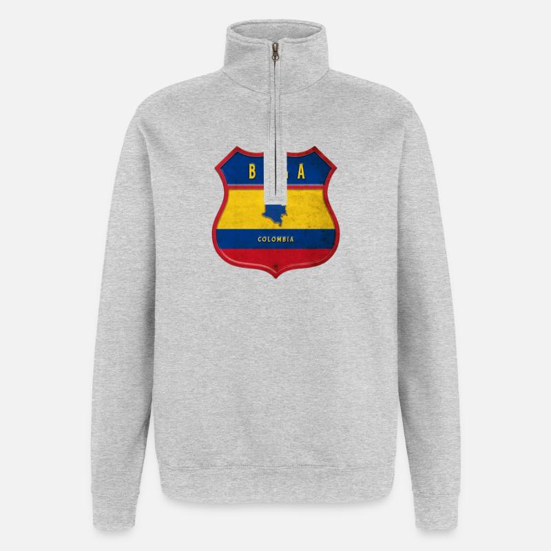 Buga Colombie Conception des armoiries - Sweat à zip 1/4 - gris chiné