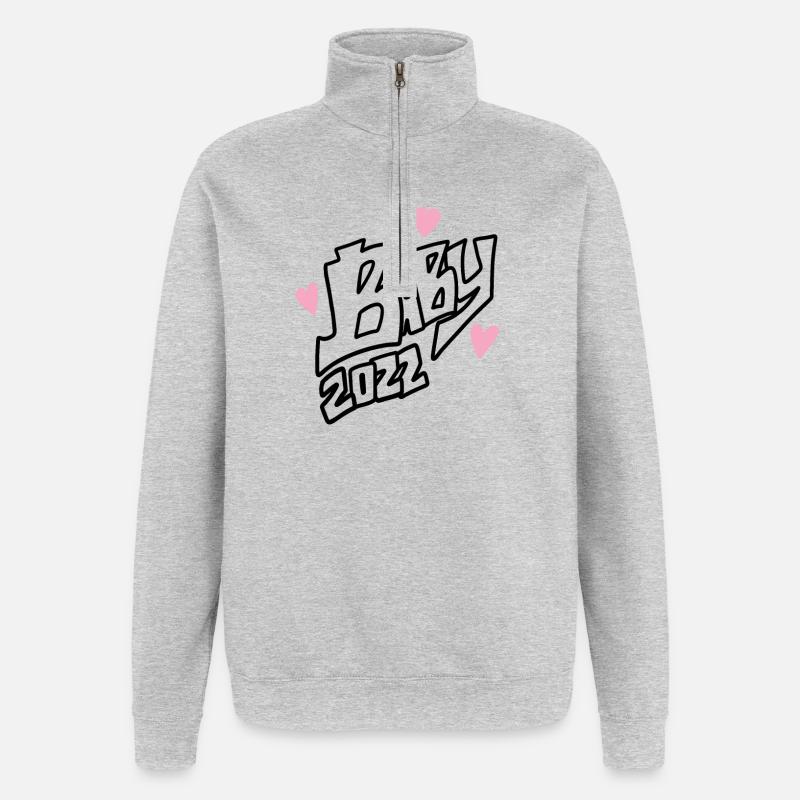 Bébé - Sweat à zip 1/4 - gris chiné