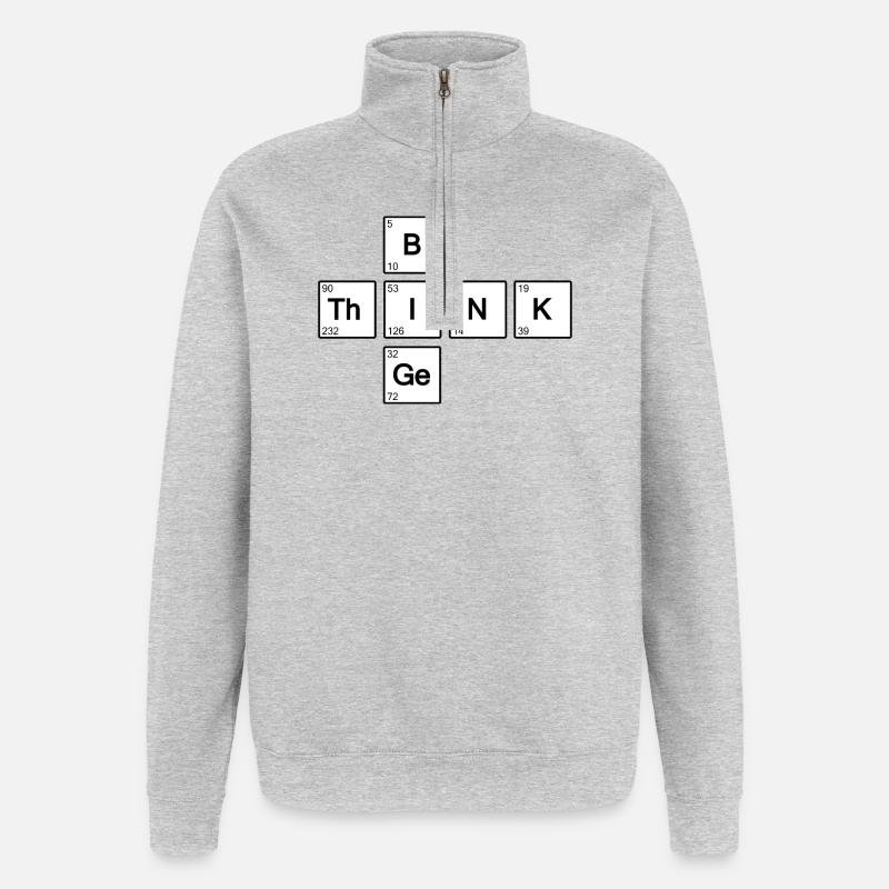 Think Big (White) - Quarter-Zip Sweatshirt - heather grey