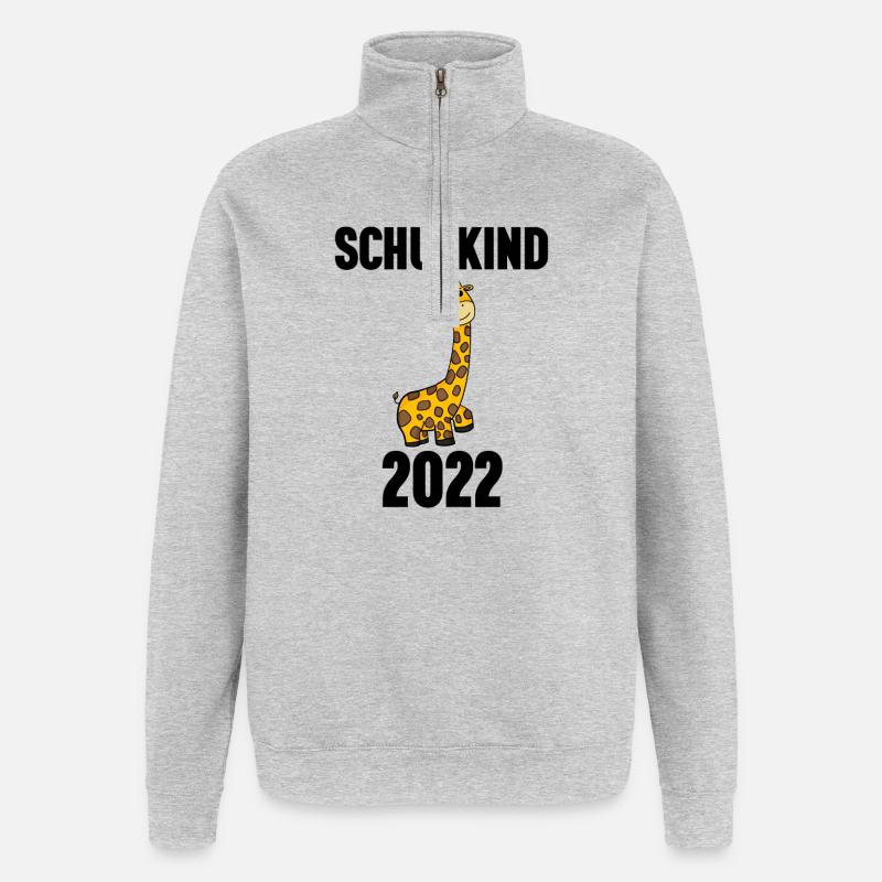 Schuldkind Einschulung 2022 - Quarter-Zip-Sweatshirt - Grau meliert