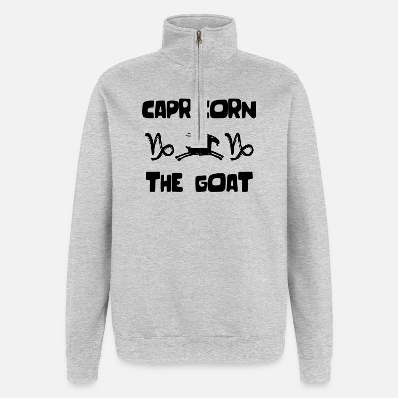 Steinbock Statement Astronomie Tierkreiszeichen - Quarter-Zip-Sweatshirt - Grau meliert