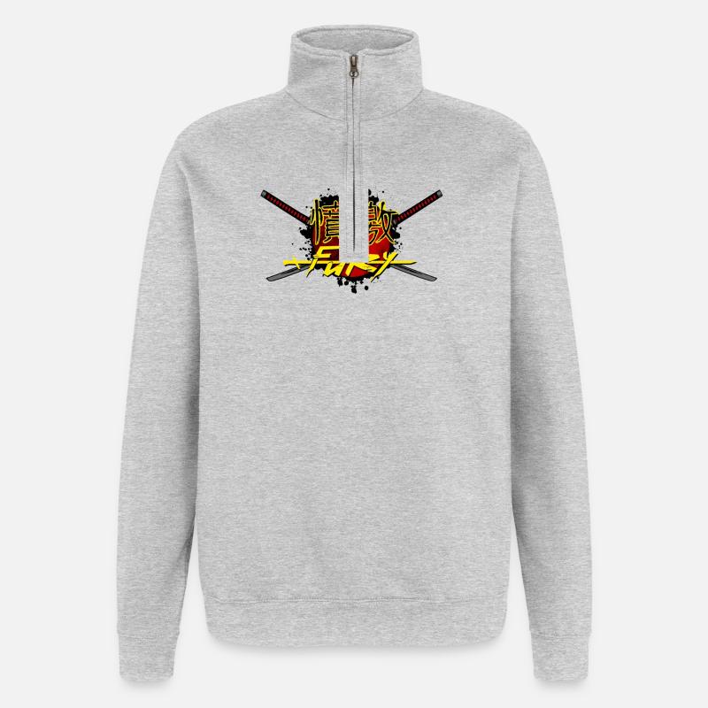 FURY Épée croisée. - Sweat à zip 1/4 - gris chiné