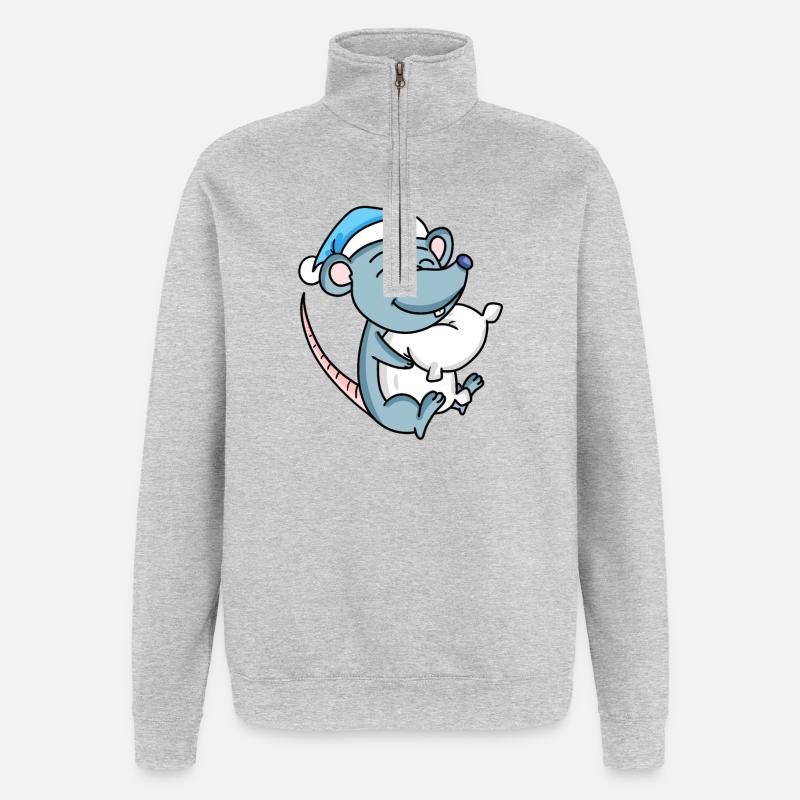 Mouse Baby - Quarter-Zip Sweatshirt - heather grey