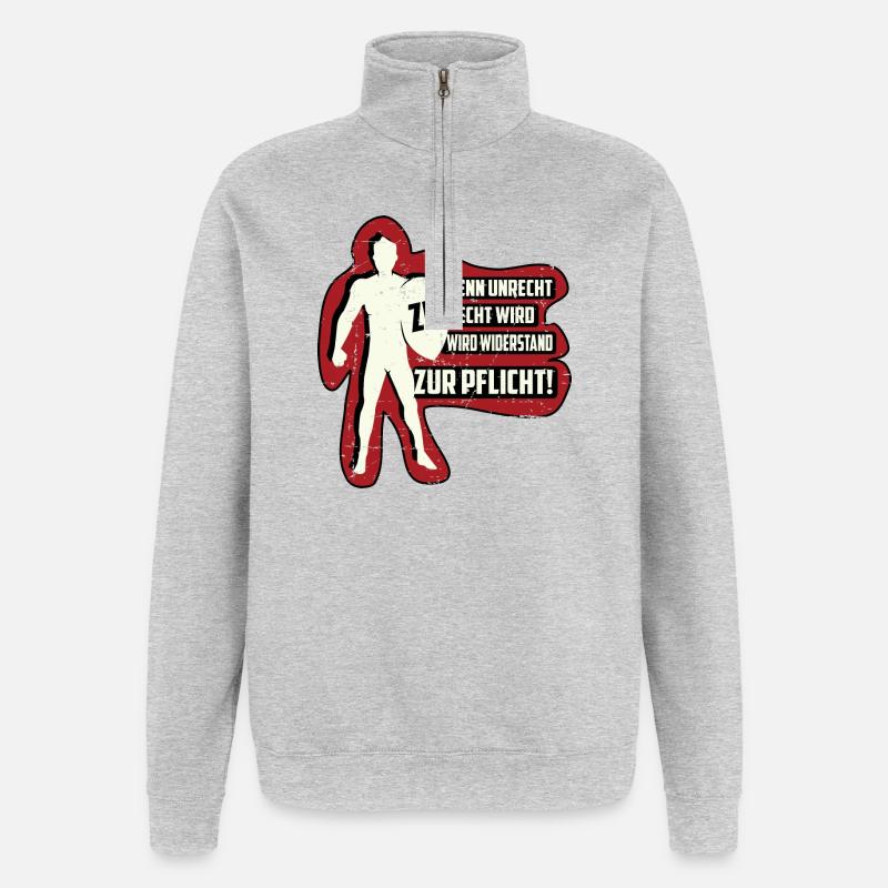 QUAND L’INJUSTICE DEVIENT JUSTE - Sweat à zip 1/4 - gris chiné