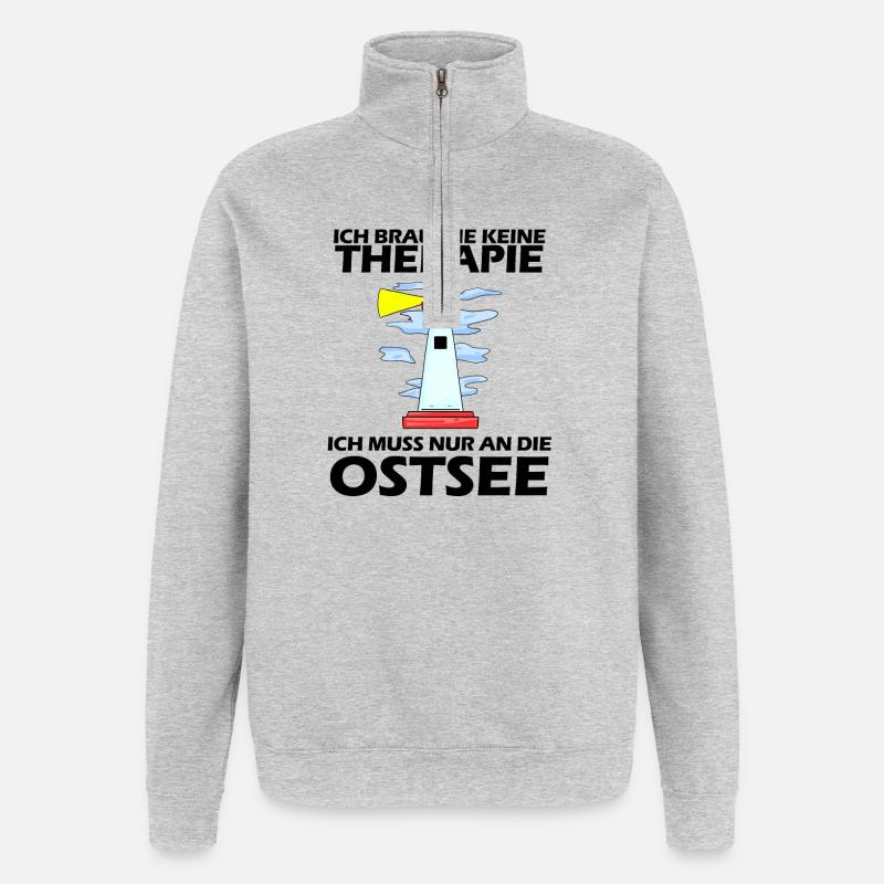 Ostsee Urlaub - Quarter-Zip-Sweatshirt - Grau meliert