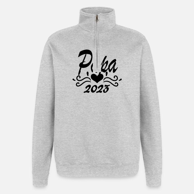 Dad 2023 - Become a Dad - Quarter-Zip Sweatshirt - heather grey