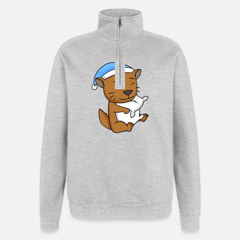 Cat cat breed Somali - Quarter-Zip Sweatshirt - heather grey