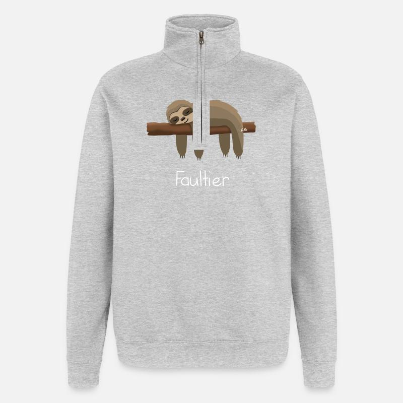 Faultier - Quarter-Zip-Sweatshirt - Grau meliert