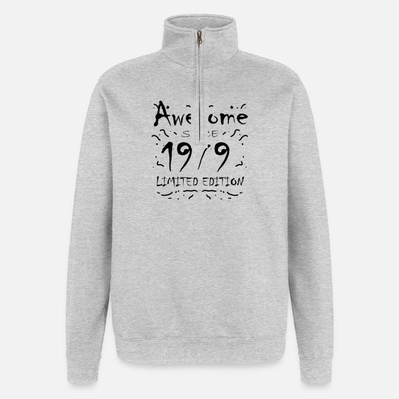 1979 - Né en 1979 - Sweat à zip 1/4 - gris chiné