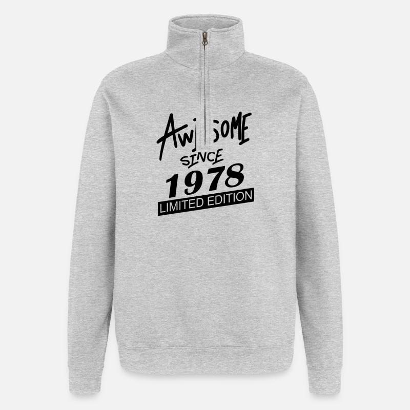 1978 - Né en 1978 - Sweat à zip 1/4 - gris chiné