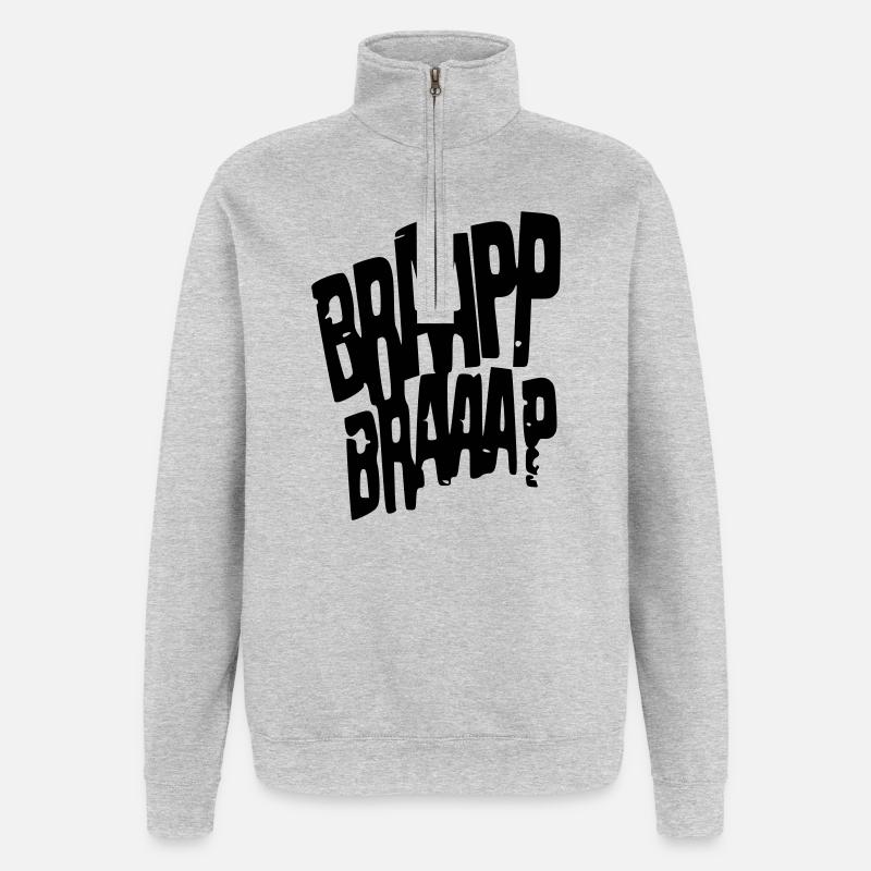 Braaapp - Sweat à zip 1/4 - gris chiné