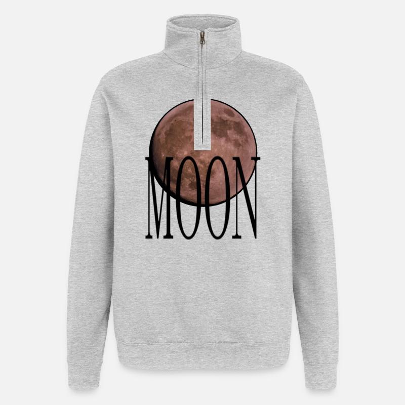 Cradle - Ruby Red Moon - Quarter-Zip Sweatshirt - heather grey