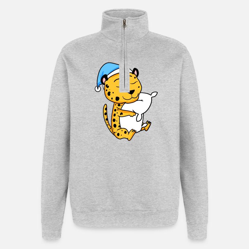 Cheetah - Quarter-Zip Sweatshirt - heather grey