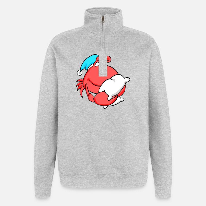 Krabbe - Quarter-Zip-Sweatshirt - Grau meliert